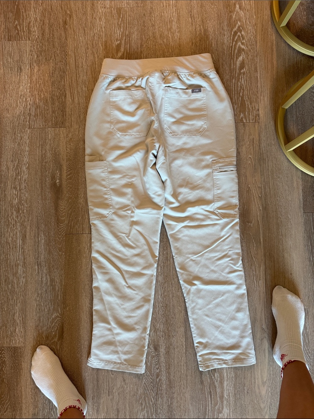 Figs Beige Scrub-Style with Red Drawstring - Picture 8 of 9